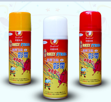 불화성 250ml 에어로졸 스프레이 미친 바보 같은 끈 스프레이 축제 장식 파티 용품